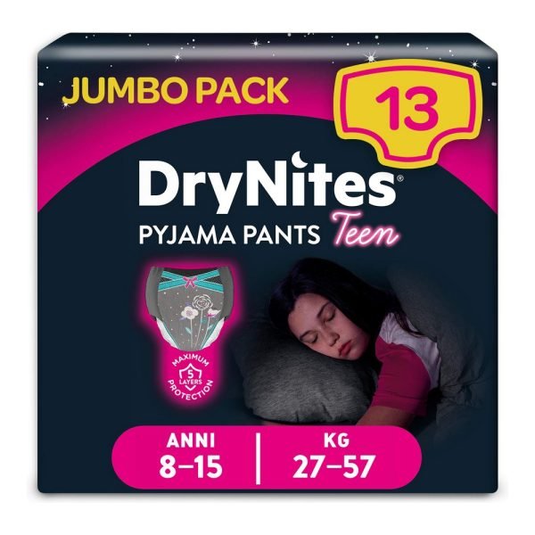 Pakke med trusser til piger DryNites Pyjama Pants Teen (13 uds)