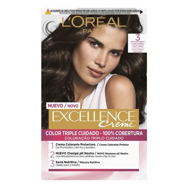 Permanent Farve Excellence L'Oreal Make Up Mørk Kastanje