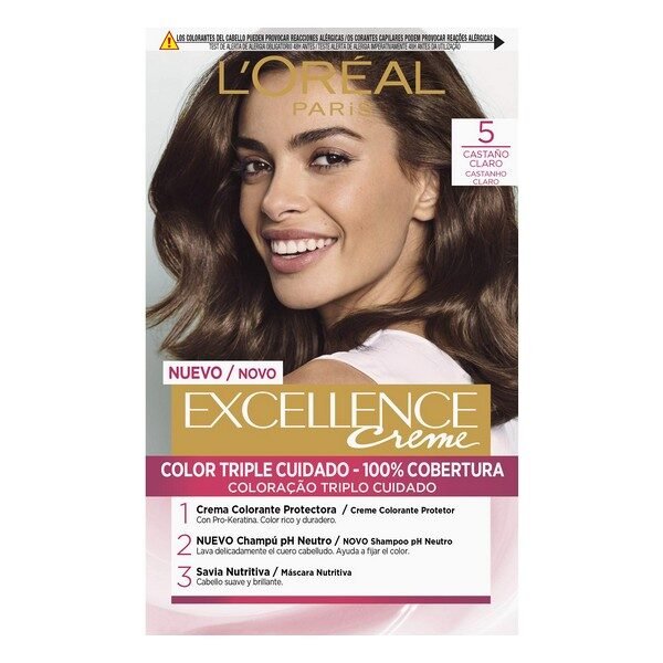 Permanent Farve Excellence L'Oreal Make Up Klar Kastanje Nº 5