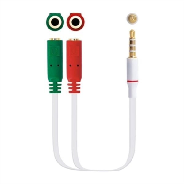 Lydjack (3,5 mm) delerkabel NANOCABLE 10.24.120 Hvid Sort