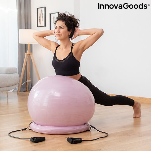 Yogakugle med stabilitetsring og modstandsbånd Ashtanball InnovaGoods