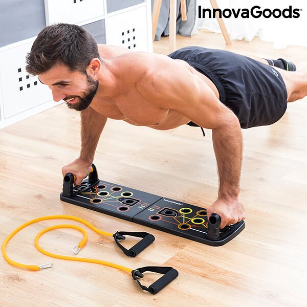 Push-Up Push-Up Bræt med modstandsbånd og øvelsesvejledning Pulsher InnovaGoods
