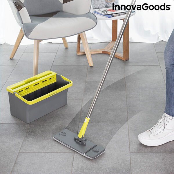 Gulvmoppe med spand med tredobbelt funktion Trimo InnovaGoods
