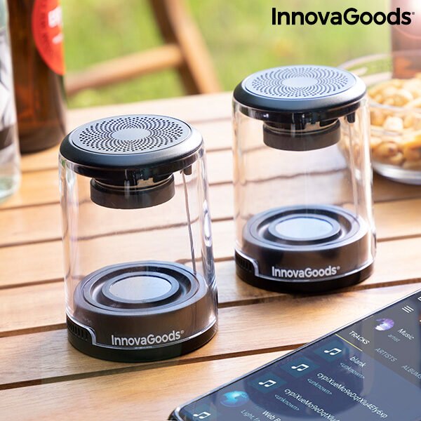Trådløse genopladelige magnetiske højtalere Waveker InnovaGoods Pakke med 2 stk