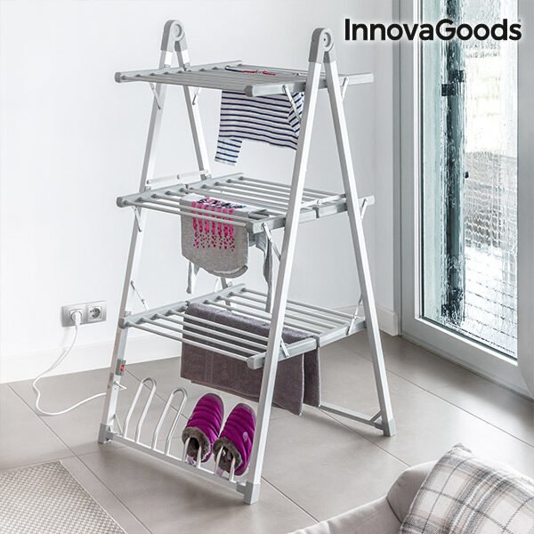 InnovaGoods Compak Foldbart Elektrisk Tøjstativ 300W Gråt (30 Stænger)