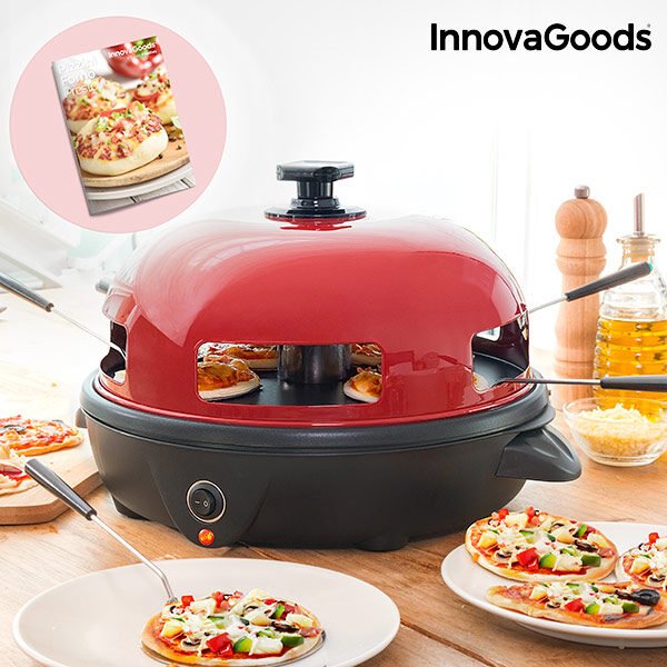 InnovaGoods Ovn til Mini Pizzaer med Opskriftsbog Presto! 700W Rød Sort